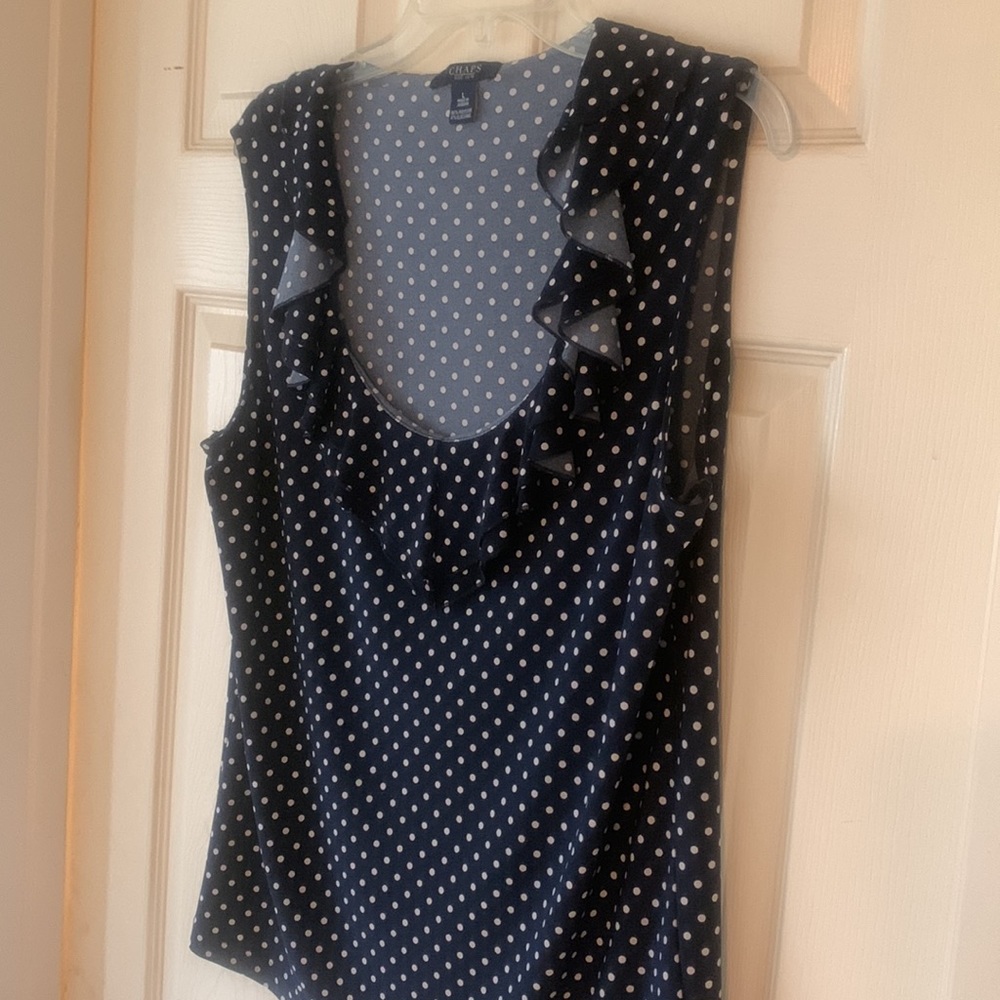 Chaps Deep V Ruffled Jersey